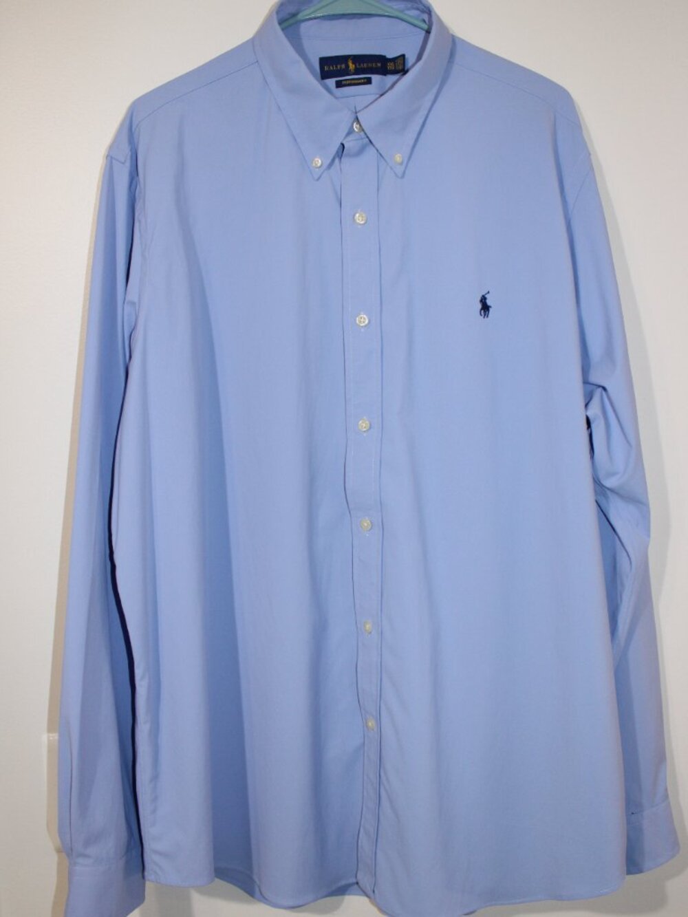 Men's Ralph Lauren Performance Light Blue Long Sleeve Button Down Shirt